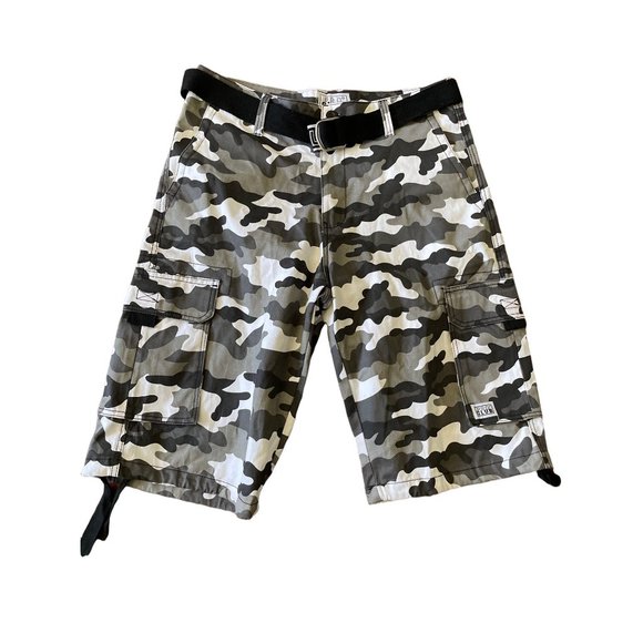 Pro Cllub Other - Pro Club Mens Cargo Shorts Sz 34 Camoflauge Pockets Belt Drawstring Military